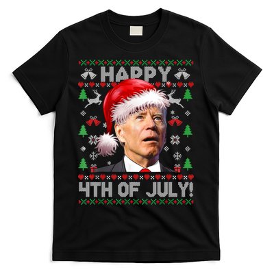 Santa Joe Biden Happy 4th Of July Ugly Christmas Sweater T-Shirt