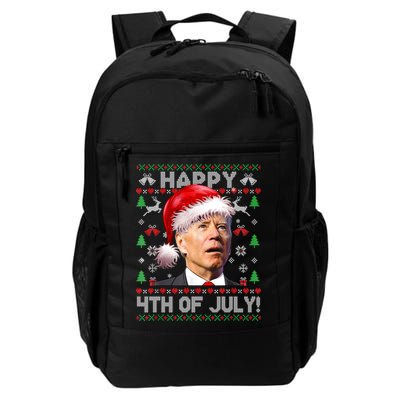 Santa Joe Biden Happy 4th Of July Ugly Christmas Sweater Backpack