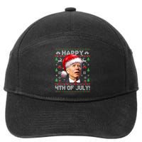 Santa Joe Biden Happy 4th Of July Ugly Christmas Sweater 7-Panel Snapback Hat