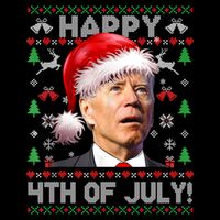 Santa Joe Biden Happy 4th Of July Ugly Christmas Sweater 16 in Basic Backpack