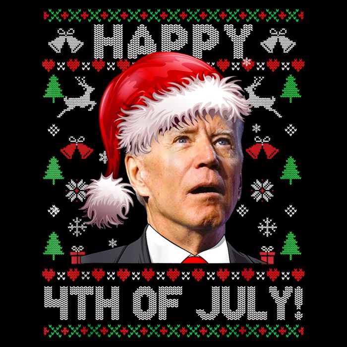 Santa Joe Biden Happy 4th Of July Ugly Christmas Sweater 16 in Basic Backpack