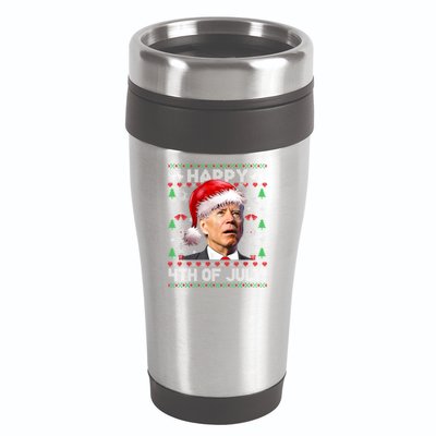 Santa Joe Biden Happy 4th Of July Ugly Christmas Sweater 16oz Travel Tumbler