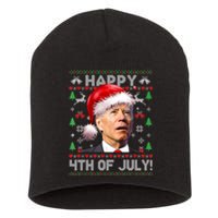 Santa Joe Biden Happy 4th Of July Ugly Christmas Sweater Short Acrylic Beanie