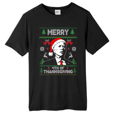 Santa Joe Biden Merry Thanksgiving Ugly Christmas Gift Tall Fusion ChromaSoft Performance T-Shirt