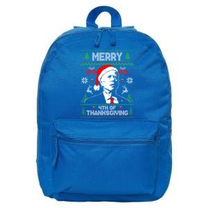 Santa Joe Biden Merry Thanksgiving Ugly Christmas Gift 16 in Basic Backpack