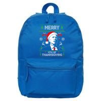 Santa Joe Biden Merry Thanksgiving Ugly Christmas Gift 16 in Basic Backpack