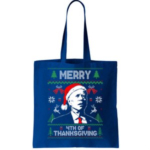 Santa Joe Biden Merry Thanksgiving Ugly Christmas Gift Tote Bag