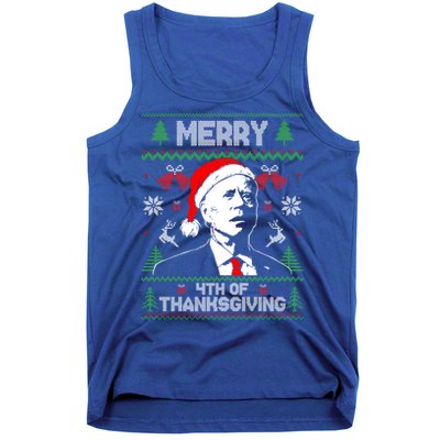 Santa Joe Biden Merry Thanksgiving Ugly Christmas Gift Tank Top