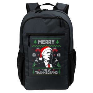 Santa Joe Biden Merry Thanksgiving Ugly Christmas Gift Daily Commute Backpack