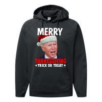 Santa Joe Biden Merry Thanksgiving Christmas Ugly Sweater Performance Fleece Hoodie