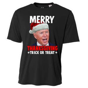 Santa Joe Biden Merry Thanksgiving Christmas Ugly Sweater Cooling Performance Crew T-Shirt