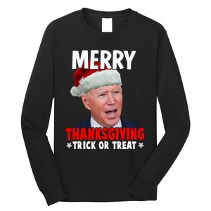 Santa Joe Biden Merry Thanksgiving Christmas Ugly Sweater Long Sleeve Shirt