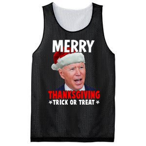 Santa Joe Biden Merry Thanksgiving Christmas Ugly Sweater Mesh Reversible Basketball Jersey Tank