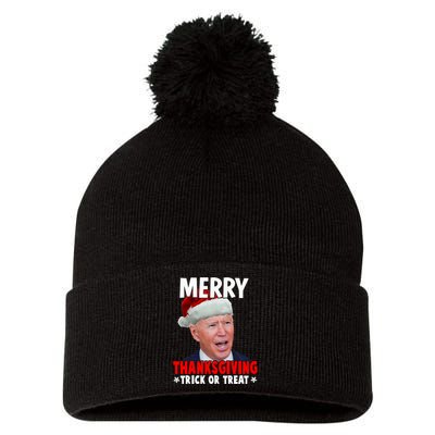 Santa Joe Biden Merry Thanksgiving Christmas Ugly Sweater Pom Pom 12in Knit Beanie