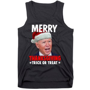 Santa Joe Biden Merry Thanksgiving Christmas Ugly Sweater Tank Top