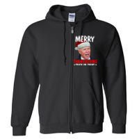 Santa Joe Biden Merry Thanksgiving Christmas Ugly Sweater Full Zip Hoodie