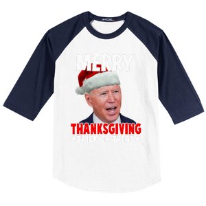 Santa Joe Biden Merry Thanksgiving Christmas Ugly Sweater Baseball Sleeve Shirt