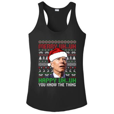 Santa Joe Biden Merry Uh Uh Christmas Ugly Cool Gift Ladies PosiCharge Competitor Racerback Tank