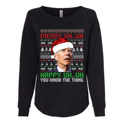 Santa Joe Biden Merry Uh Uh Christmas Ugly Cool Gift Womens California Wash Sweatshirt