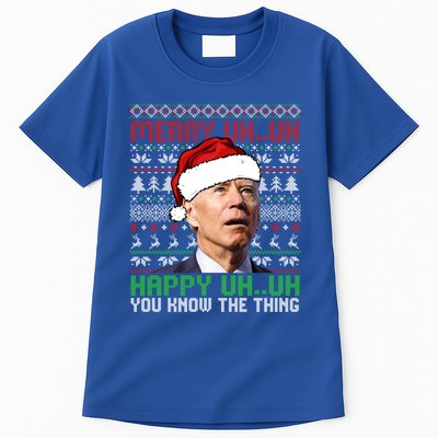 Santa Joe Biden Merry Uh Uh Christmas Ugly Cool Gift Tall T-Shirt