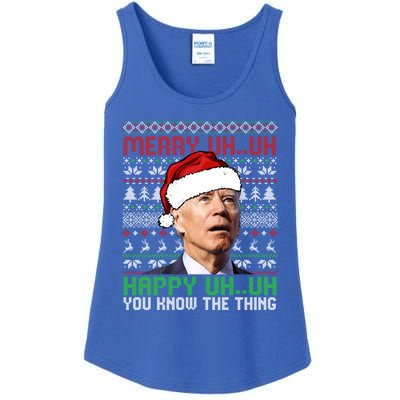 Santa Joe Biden Merry Uh Uh Christmas Ugly Cool Gift Ladies Essential Tank