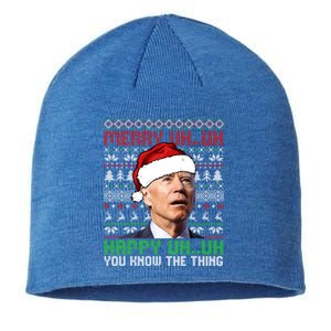 Santa Joe Biden Merry Uh Uh Christmas Ugly Cool Gift Sustainable Beanie