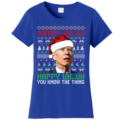 Santa Joe Biden Merry Uh Uh Christmas Ugly Cool Gift Women's T-Shirt