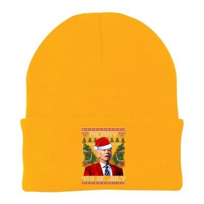 Santa Joe Biden Merry 4th Of July Ugly Christmas Sweaters Knit Cap Winter Beanie