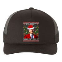 Santa Joe Biden Merry 4th Of July Ugly Christmas Sweaters Yupoong Adult 5-Panel Trucker Hat