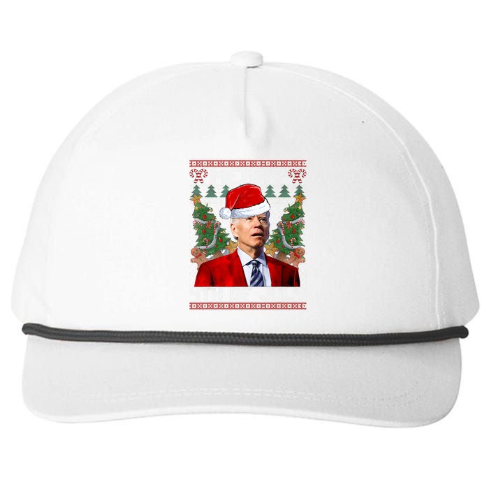 Santa Joe Biden Merry 4th Of July Ugly Christmas Sweaters Snapback Five-Panel Rope Hat