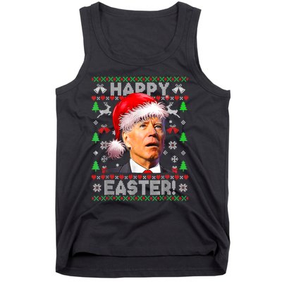 Santa Joe Biden Happy Easter Ugly Christmas Confused Tank Top