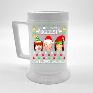 Santa Joe Biden This Is My Ugliest Christmas Sweater Ugly Beer Stein