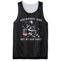 Strawberry Jams But My Gun Dont Raccoon Feral Silly Unhinged Gift Mesh Reversible Basketball Jersey Tank