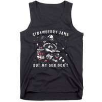 Strawberry Jams But My Gun Dont Raccoon Feral Silly Unhinged Gift Tank Top