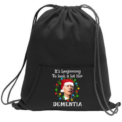 Santa Joe Biden It’s Beginning To Look A Lot Like Dementia Sweatshirt Cinch Pack Bag