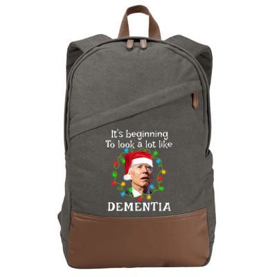 Santa Joe Biden It’s Beginning To Look A Lot Like Dementia Cotton Canvas Backpack