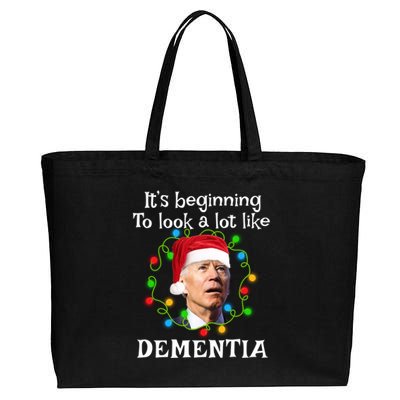 Santa Joe Biden It’s Beginning To Look A Lot Like Dementia Cotton Canvas Jumbo Tote