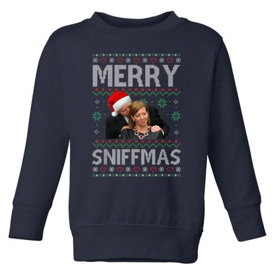 Santa Joe Biden Stephanie Carter Merry Sniffmas Christmas Toddler Sweatshirt