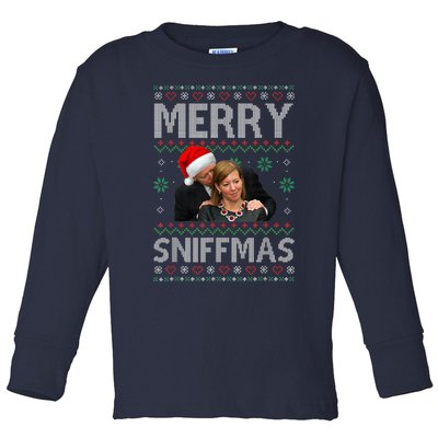 Santa Joe Biden Stephanie Carter Merry Sniffmas Christmas Toddler Long Sleeve Shirt