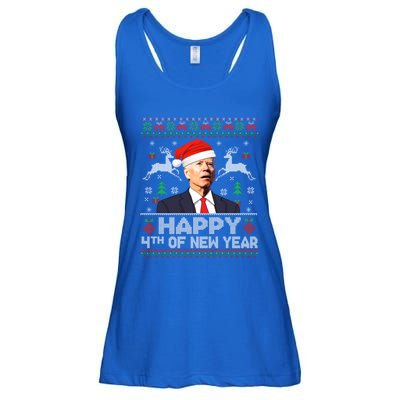 Santa Joe Biden 4th Of New Year Ugly Christmas Sweater Gift Ladies Essential Flowy Tank