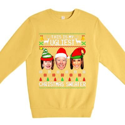 Santa Joe Biden This Is My Ugliest Christmas Sweater Ugly Premium Crewneck Sweatshirt