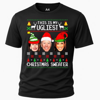 Santa Joe Biden This Is My Ugliest Christmas Sweater Ugly Cooling Performance Crew T-Shirt