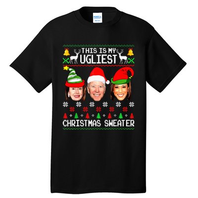 Santa Joe Biden This Is My Ugliest Christmas Sweater Ugly Tall T-Shirt