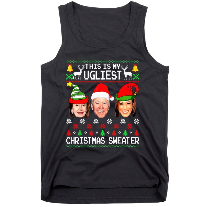 Santa Joe Biden This Is My Ugliest Christmas Sweater Ugly Tank Top