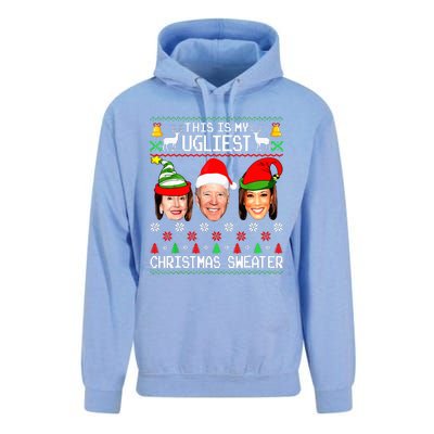 Santa Joe Biden This Is My Ugliest Christmas Sweater Ugly Unisex Surf Hoodie