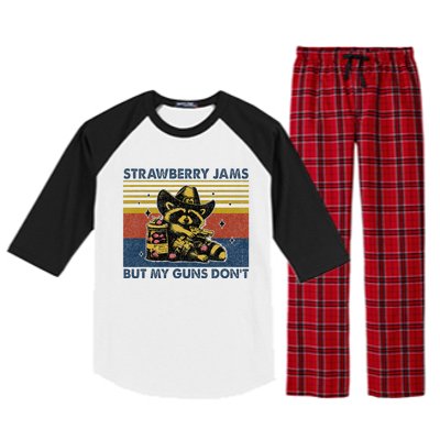 Strawberry Jams But My Toy Dont Western Cowboy Raccoon Raglan Sleeve Pajama Set