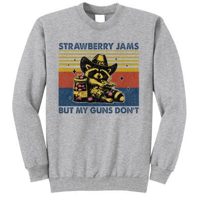 Strawberry Jams But My Toy Dont Western Cowboy Raccoon Tall Sweatshirt