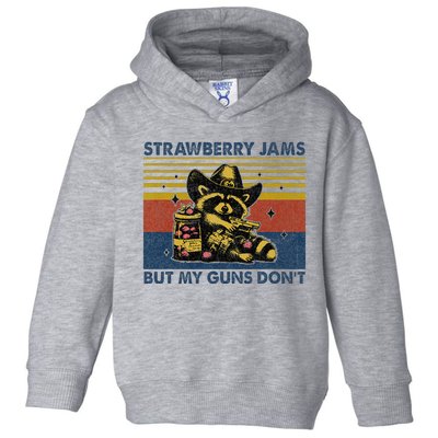 Strawberry Jams But My Toy Dont Western Cowboy Raccoon Toddler Hoodie