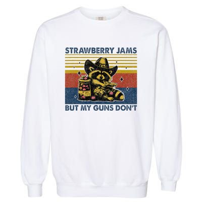 Strawberry Jams But My Toy Dont Western Cowboy Raccoon Garment-Dyed Sweatshirt