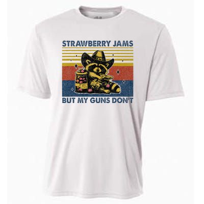 Strawberry Jams But My Toy Dont Western Cowboy Raccoon Cooling Performance Crew T-Shirt